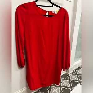 Amanda Uprichard Silk Tunic Dress - Red - Size Petite